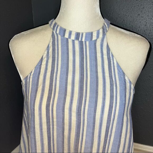 Cloth and Stone Striped Blue Halter Tank Top - Picture 6 of 12